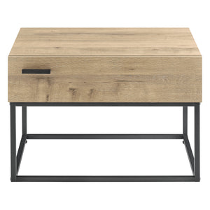 Bijzettafel Hylte 1 of 2 stuks met lade 39x55x40 cm zwart en eikenkleurig [en.casa]