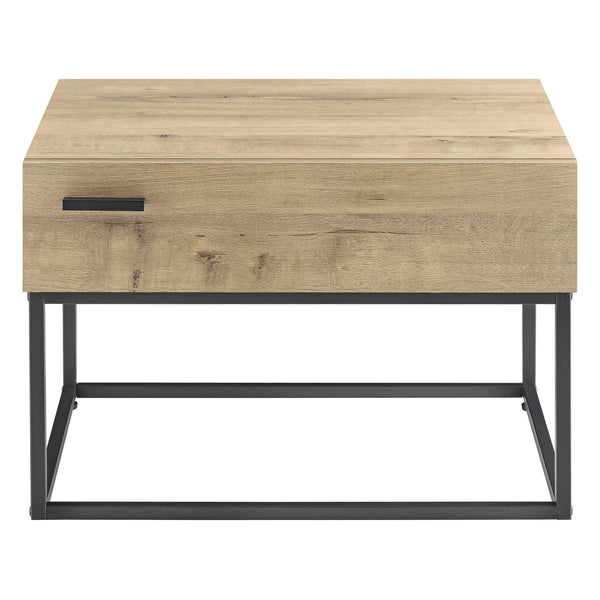 Bijzettafel Hylte 1 of 2 stuks met lade 39x55x40 cm zwart en eikenkleurig [en.casa]