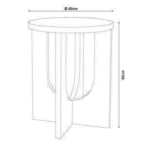 Bijzettafel Kysdajore rond [en.casa]
