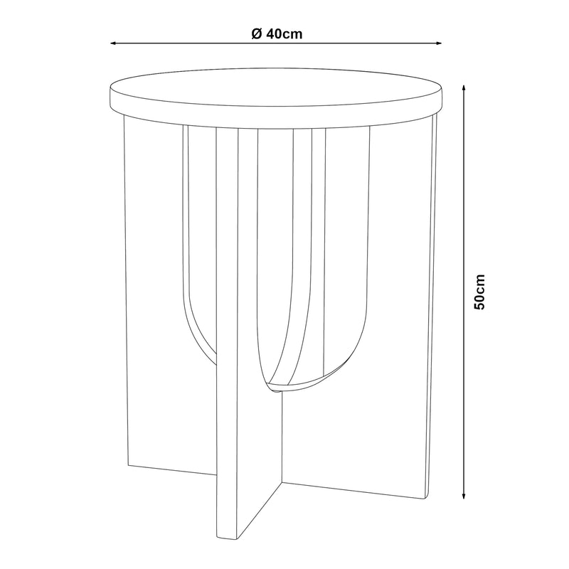 Maatschets Bijzettafel Kysdajore rond [en.casa]