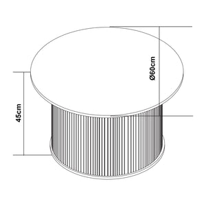Bijzettafel Ledepid ronde tafelblad naturel [en.casa]