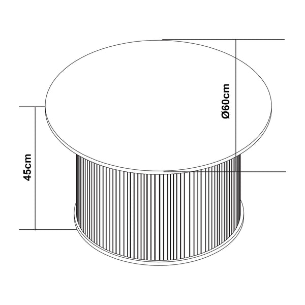 Bijzettafel Ledepid ronde tafelblad naturel [en.casa]