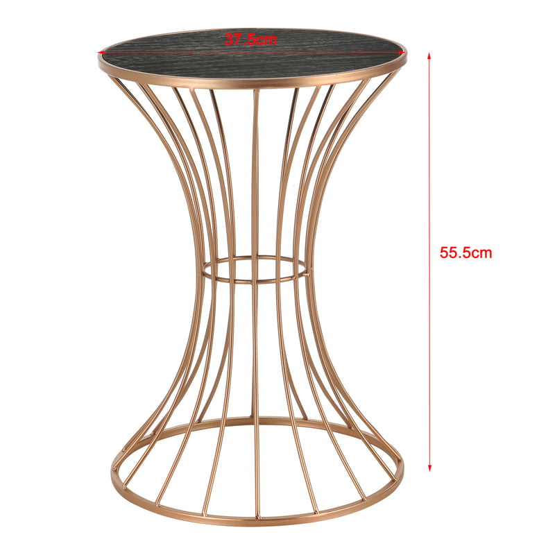 Maatschets Salontafel Zandloper rond 55,5xØ37,5 cm metaal en MDF - verschillende kleuren