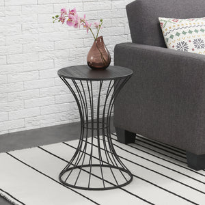 Salontafel Zandloper rond 55,5xØ37,5 cm metaal en MDF - verschillende kleuren