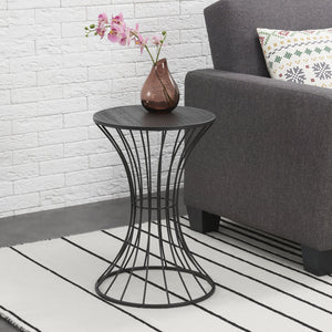 Salontafel Zandloper rond 55,5xØ37,5 cm metaal en MDF - verschillende kleuren