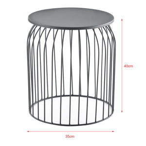 Bijzettafel rond metaal 40x46/35x40/30x36 cm set van 3 - verschillende kleuren