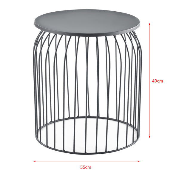 Bijzettafel rond metaal 40x46/35x40/30x36 cm set van 3 - verschillende kleuren