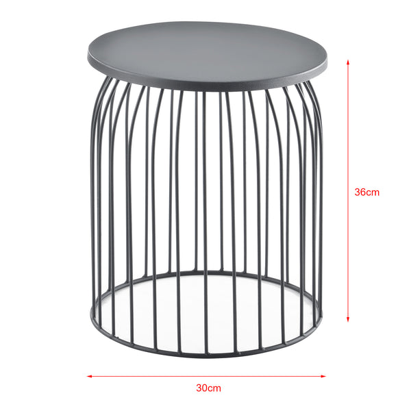 Bijzettafel rond metaal 40x46/35x40/30x36 cm set van 3 - verschillende kleuren