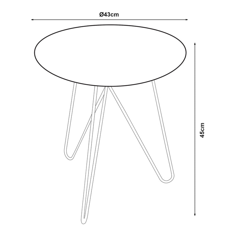 Maatschets Bijzettafel Nopimi rond metaal 45x43 cm [en.casa]