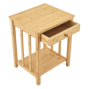 Bijzettafel Ranua 1 of 2 stuks nachtkastje bamboe 51x40x35 cm houtkleurig [en.casa]