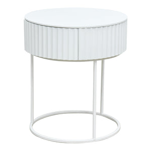 Bijzettafel Rill rond met lade 46x40 cm [en.casa]