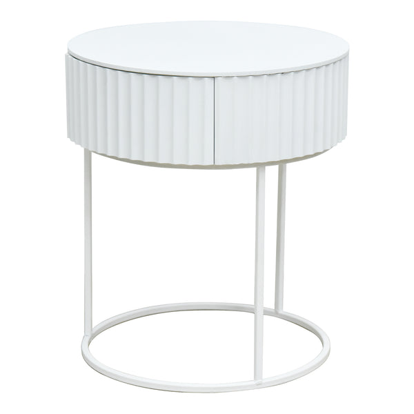 Bijzettafel Rill rond met lade 46x40 cm [en.casa]