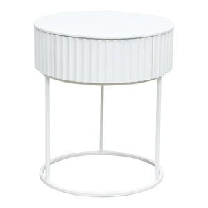 Bijzettafel Rill rond met lade 46x40 cm [en.casa]