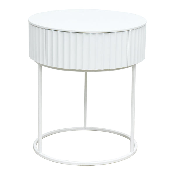 Bijzettafel Rill rond met lade 46x40 cm [en.casa]