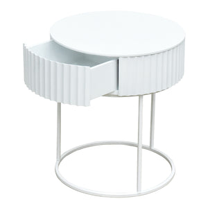 Bijzettafel Rill rond met lade 46x40 cm [en.casa]