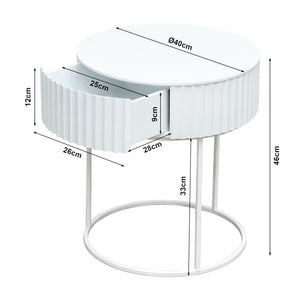 Bijzettafel Rill rond met lade 46x40 cm [en.casa]