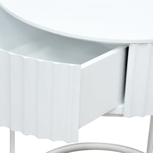 Bijzettafel Rill rond met lade 46x40 cm [en.casa]