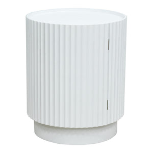 Bijzettafel Rill rond met deur en 2 opbergvakken 49x40 cm [en.casa]