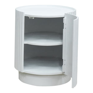 Bijzettafel Rill rond met deur en 2 opbergvakken 49x40 cm [en.casa]