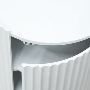 Bijzettafel Rill rond met deur en 2 opbergvakken 49x40 cm [en.casa]