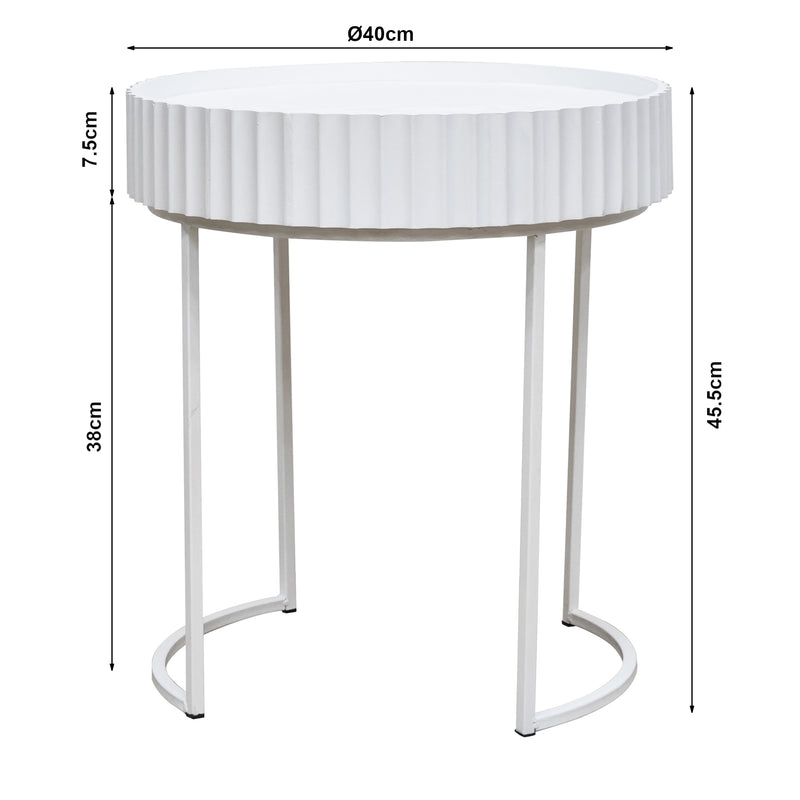 Maatschets Bijzettafel Rill rond 46x40 cm [en.casa]