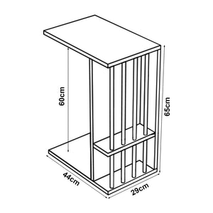 [en.casa] Bijzettafel Siikainen laptoptafel op wielen 44x29x65 cm - 3 varianten