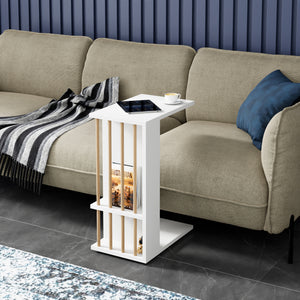 [en.casa] Bijzettafel Siikainen laptoptafel op wielen 44x29x65 cm - 3 varianten