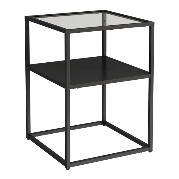 [en.casa] Bijzettafel Solund 40x40x55 staal en glas - 2 varianten
