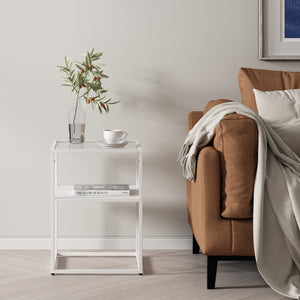 [en.casa] Bijzettafel Solund 40x40x55 staal en glas - 2 varianten