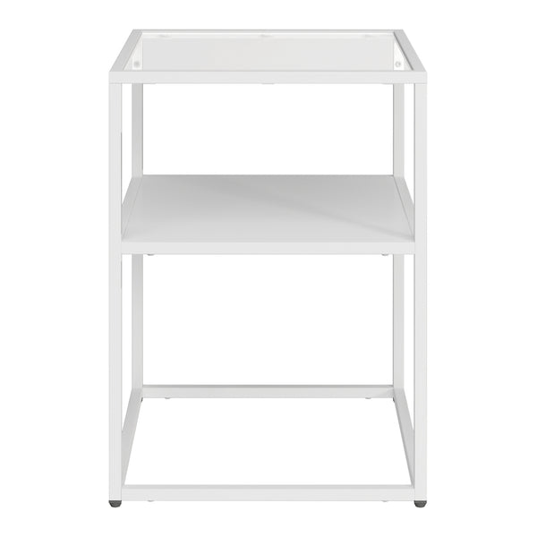 [en.casa] Bijzettafel Solund 40x40x55 staal en glas - 2 varianten