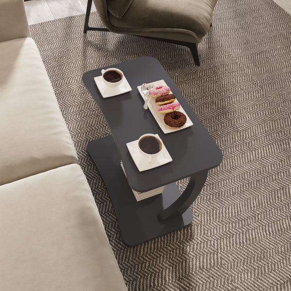 Bijzettafel Stattela op wielen C-vorm 59x35x56 cm [en.casa]