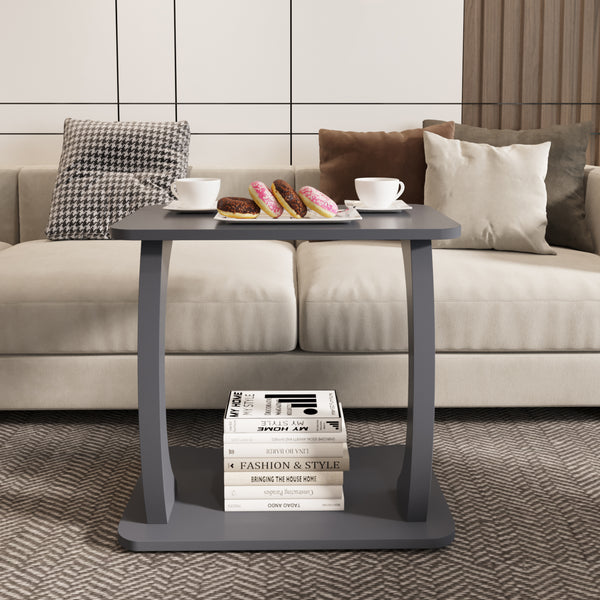 Bijzettafel Stattela op wielen C-vorm 59x35x56 cm [en.casa]