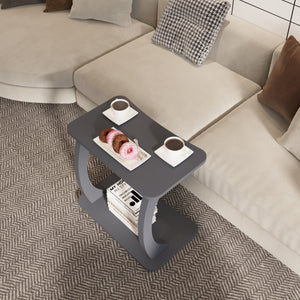 Bijzettafel Stattela op wielen C-vorm 59x35x56 cm [en.casa]