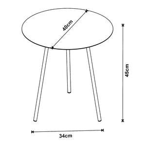 [en.casa] Bijzettafel Sula metaal rond zwart - 2 varianten
