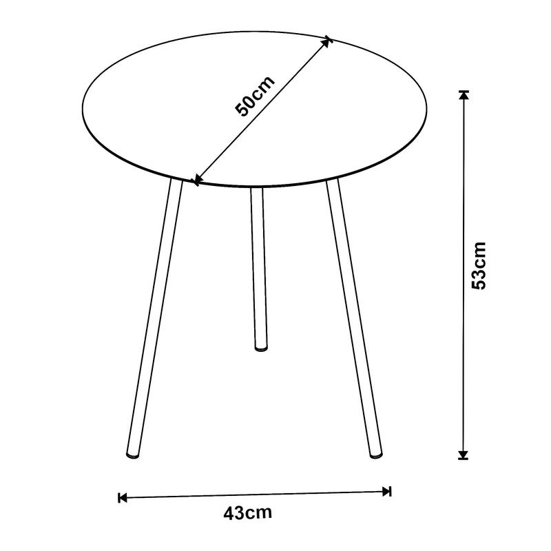 Maatschets [en.casa] Bijzettafel Sula metaal rond zwart - 2 varianten