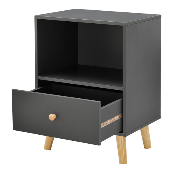 Nachtkastje Sundsvall met lade en open vak 54x40x30 cm - 4 varianten