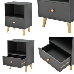 Nachtkastje Sundsvall met lade en open vak 54x40x30 cm - 4 varianten