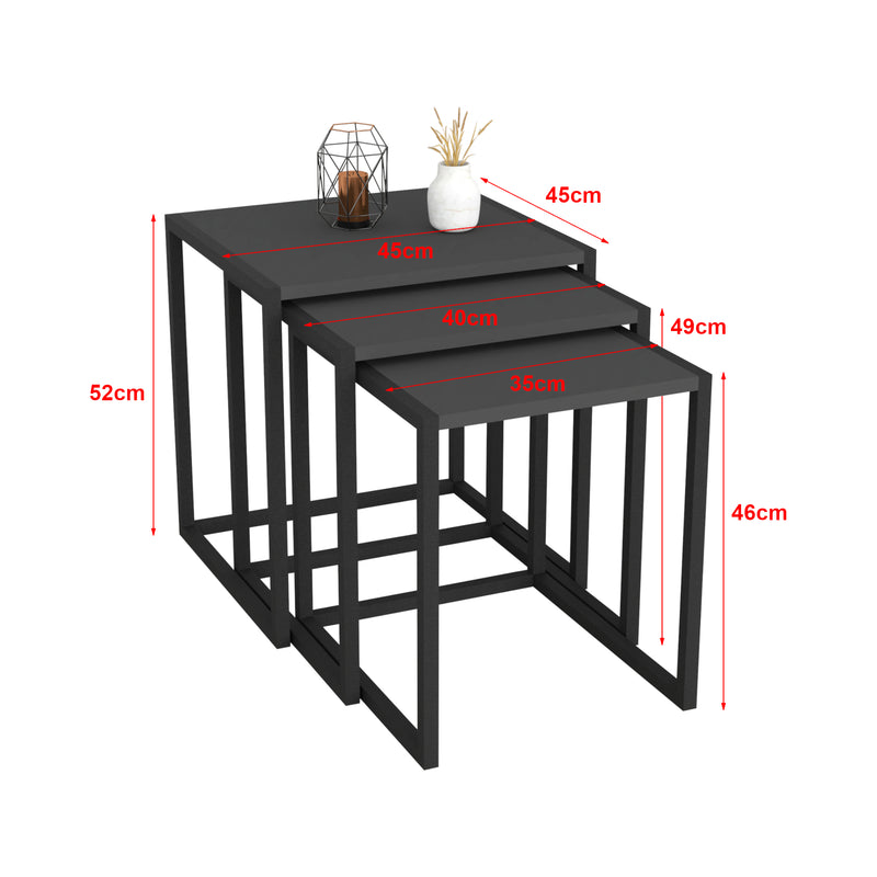 Maatschets [en.casa] Bijzettafel set van 3 Sunnfjord - 3 varianten
