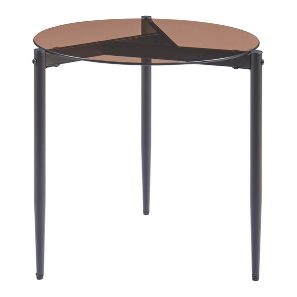 Bijzettafel Ulökantaa rond rookglas 50x50 cm [en.casa]