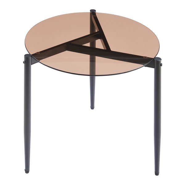 Bijzettafel Ulökantaa rond rookglas 50x50 cm [en.casa]