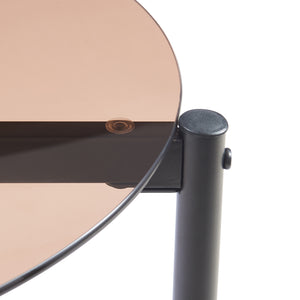 Bijzettafel Ulökantaa rond rookglas 50x50 cm [en.casa]