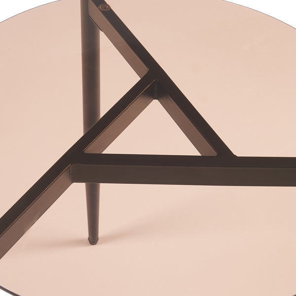 Bijzettafel Ulökantaa rond rookglas 50x50 cm [en.casa]