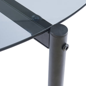 Bijzettafel Ulökantaa rond rookglas 50x50 cm [en.casa]