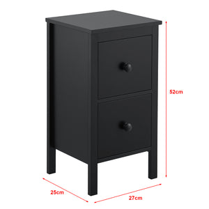 Bijzettafel Urjala nachtkastje 52x27x25 cm zwart [en.casa]