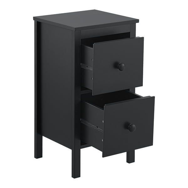 Bijzettafel Urjala nachtkastje 52x27x25 cm zwart [en.casa]