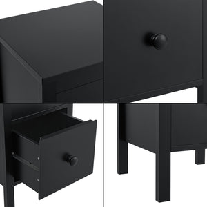 Bijzettafel Urjala nachtkastje 52x27x25 cm zwart [en.casa]