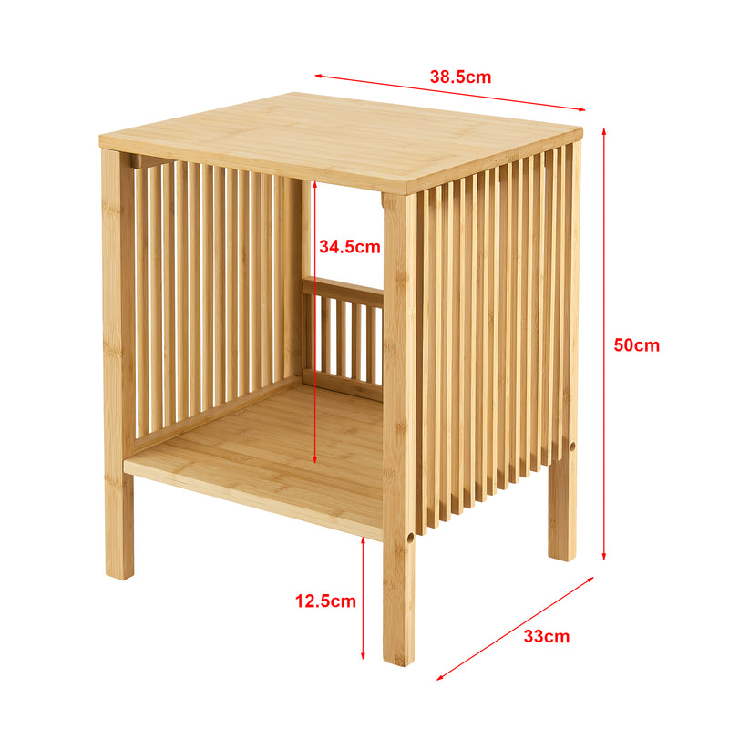 Maatschets Nachtkastje Varde 1 of 2 stuks 50x38,5x33 cm bamboe [en.casa]