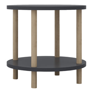 Bijzettafel Ves rond met onderblad Ø42x49 cm [en.casa]