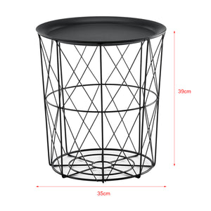 Bijzettafel metaal set van 3 met afneembaar tafelblad - 4 kleuren