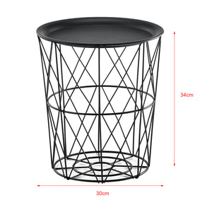 Bijzettafel metaal set van 3 met afneembaar tafelblad - 4 kleuren